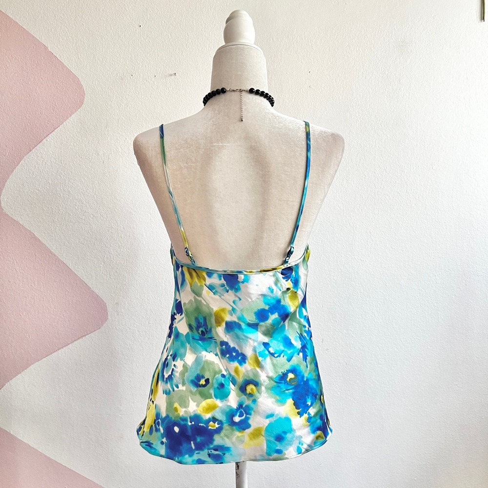 Y2K Babydoll Tank Top 2010 00s Festival Coachella Retro Blue Medium - Picture 2 of 8